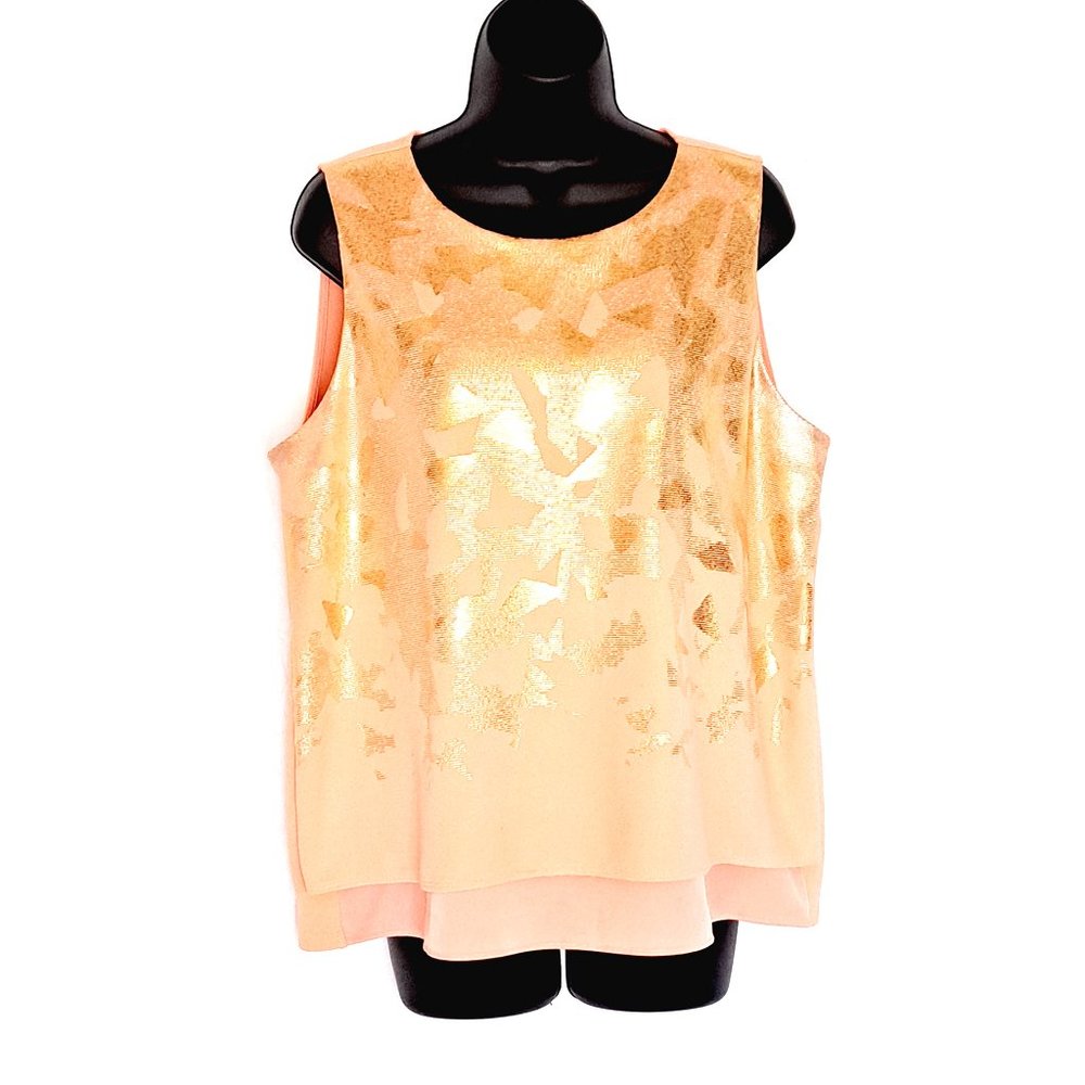 Apt. 9 Women's Peach Sleeveless Blouse Size L